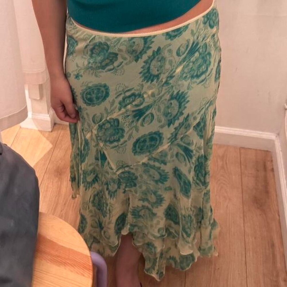 Silk Green Skirt